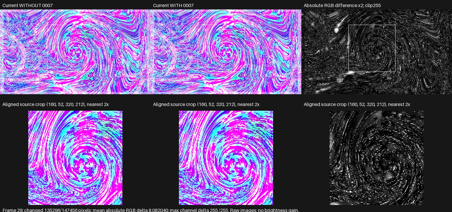 Hexcollie wormhole2 with and without live wave_mode