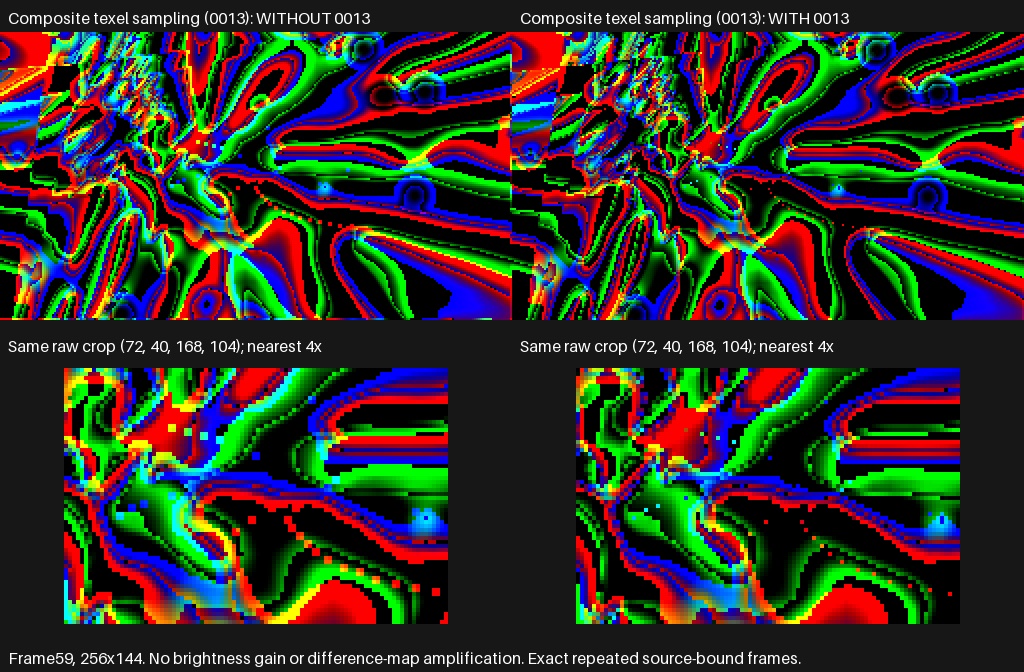 DemonLD Toxic water with and without the composite half-texel bias