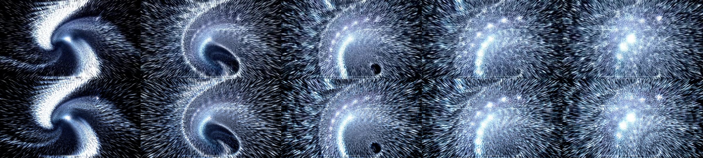 suksma - delicious carnal amorality: render (top) and prediction (bottom) at 1 to 5 s